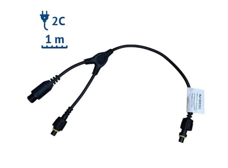 image de CABLE LED INNO 2C PRISES LI M/M + CHAINETTE COURTE CONNECTEUR 2C F 1M